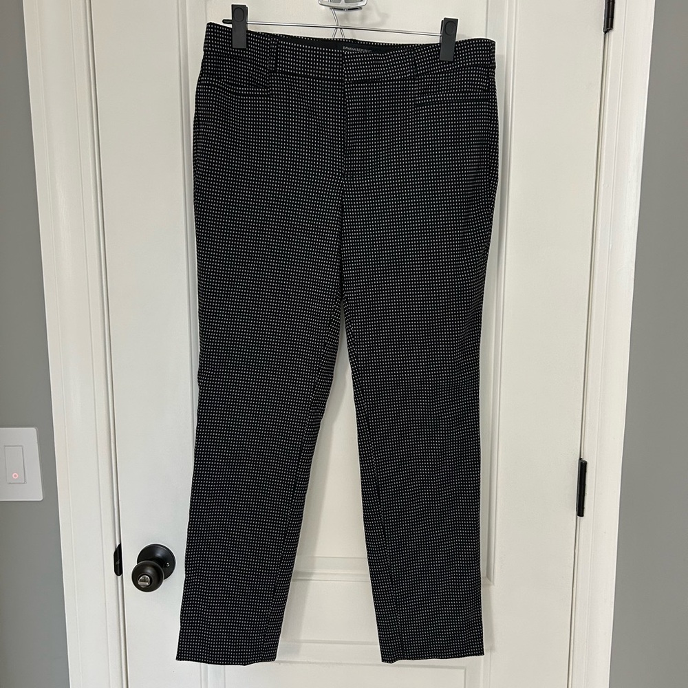 Banana Republic Sloan Pants Size 8 Black White X Dot